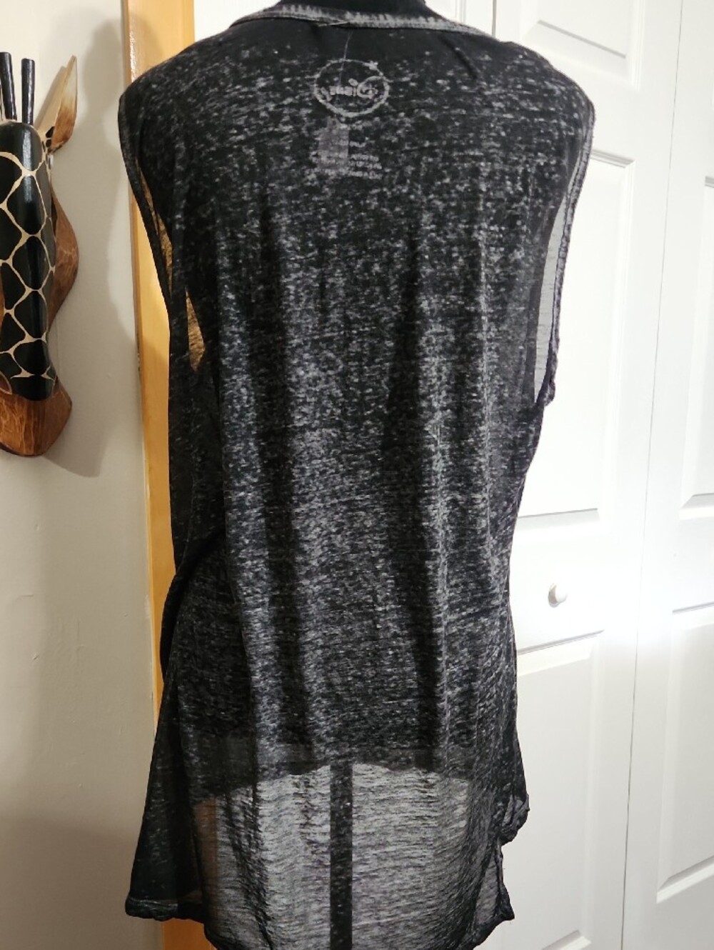 Disney Black Tank Top with Blue Stitch Graphic and Pink Ear Accents - Picture 4 of 5